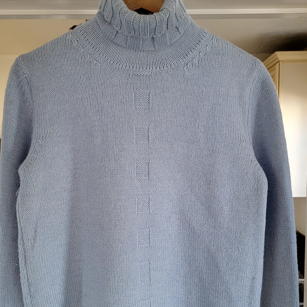Thierry Mugler Sky Blue Turtleneck Sweater